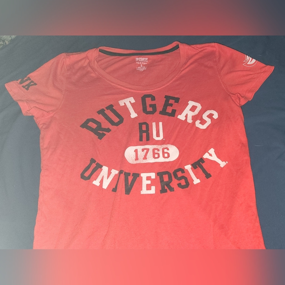 VINTAGE Victoria's secret pink tshirt RUTGERS SIZE LARGE
